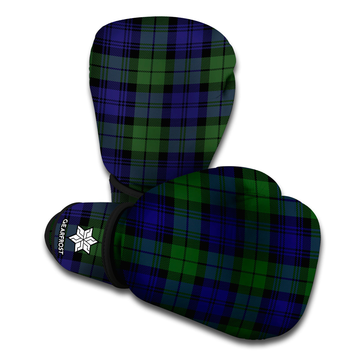Black Watch Tartan Pattern Print Boxing Gloves
