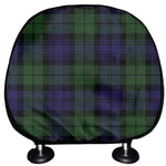 Black Watch Tartan Pattern Print Car Headrest Covers