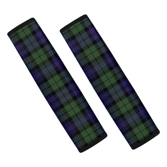Black Watch Tartan Pattern Print Car Seat Belt Covers