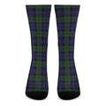 Black Watch Tartan Pattern Print Crew Socks