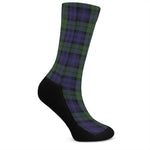 Black Watch Tartan Pattern Print Crew Socks