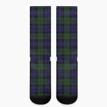 Black Watch Tartan Pattern Print Crew Socks