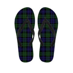 Black Watch Tartan Pattern Print Flip Flops