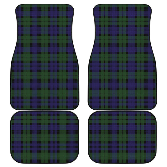 Black Watch Tartan Pattern Print Front and Back Car Floor Mats