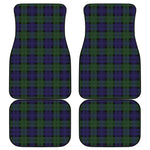 Black Watch Tartan Pattern Print Front and Back Car Floor Mats
