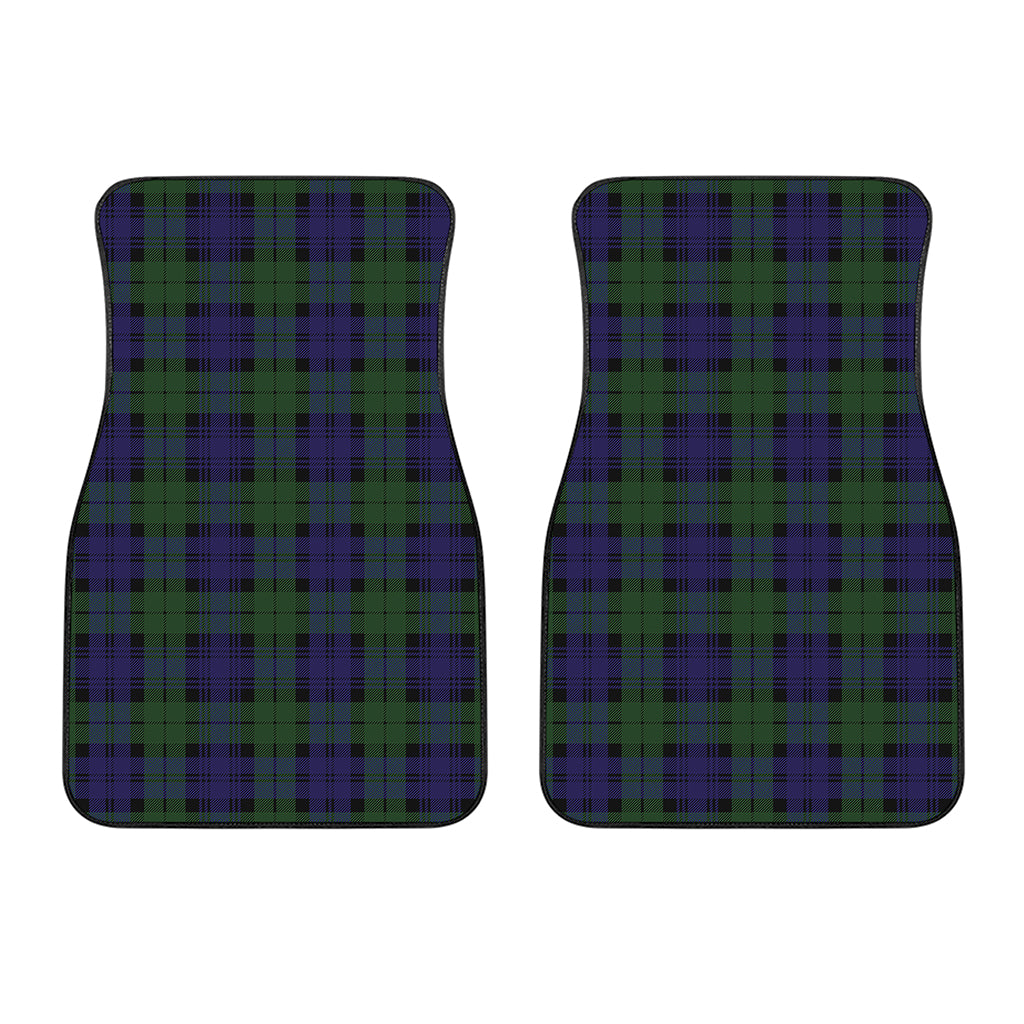 Black Watch Tartan Pattern Print Front Car Floor Mats