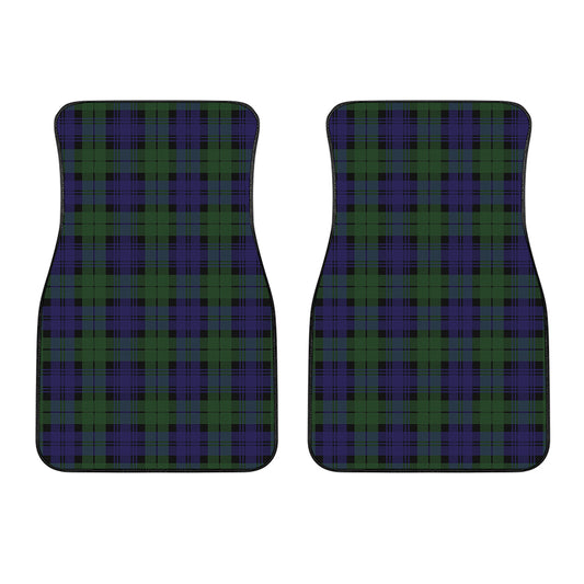 Black Watch Tartan Pattern Print Front Car Floor Mats