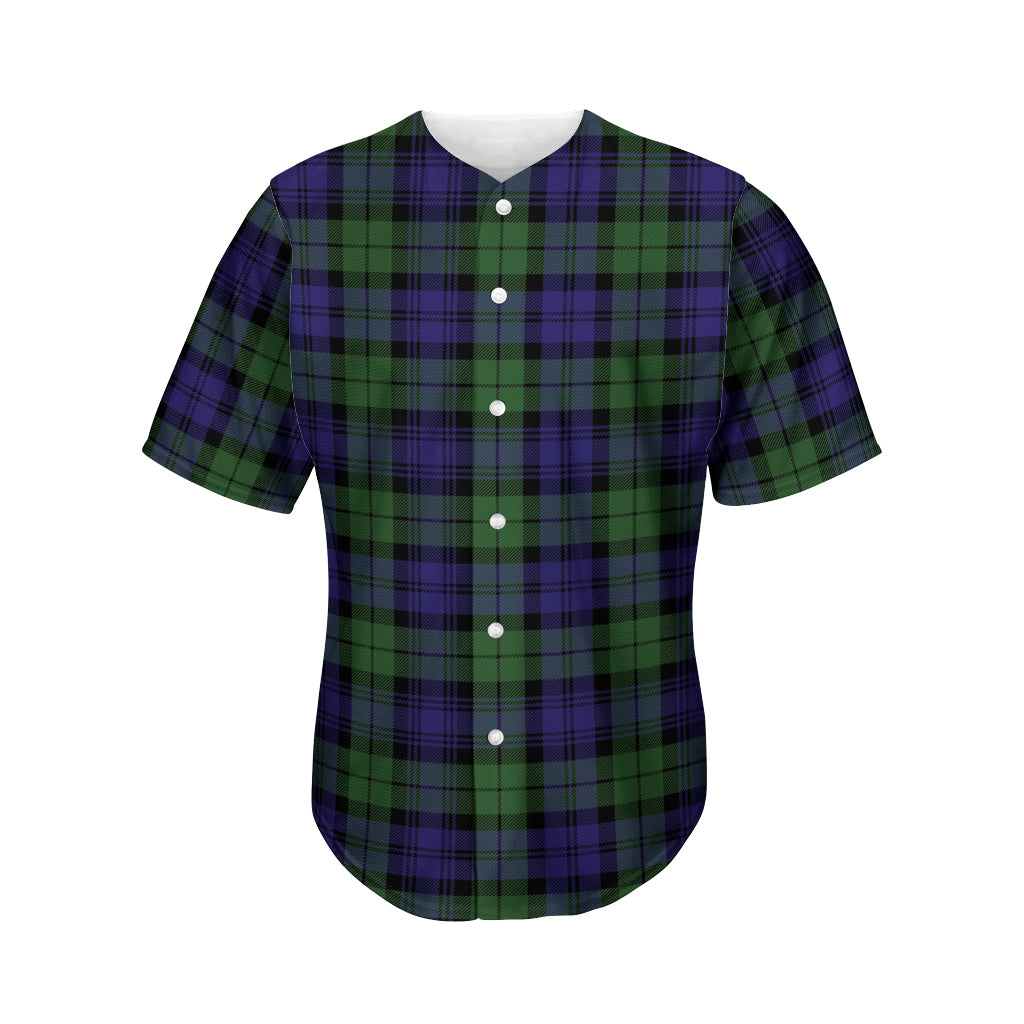 Black Watch Tartan Pattern Print Men's Baseball Jersey