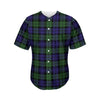 Black Watch Tartan Pattern Print Men's Baseball Jersey