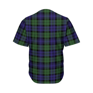 Black Watch Tartan Pattern Print Men's Baseball Jersey