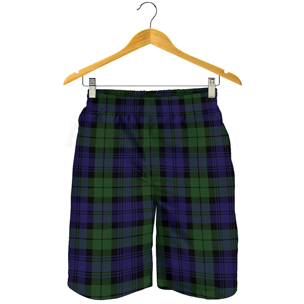 Black Watch Tartan Pattern Print Men's Shorts