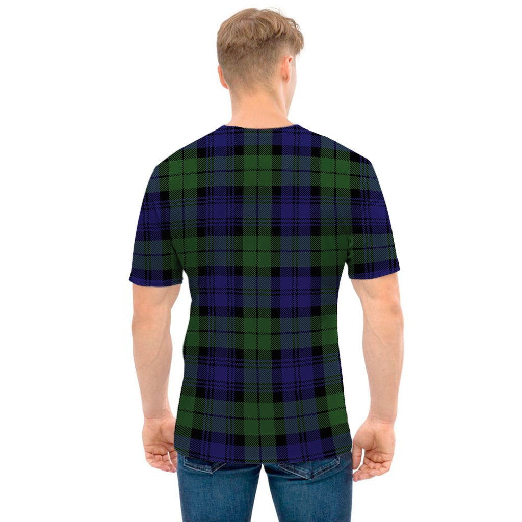 Black Watch Tartan Pattern Print Men's T-Shirt