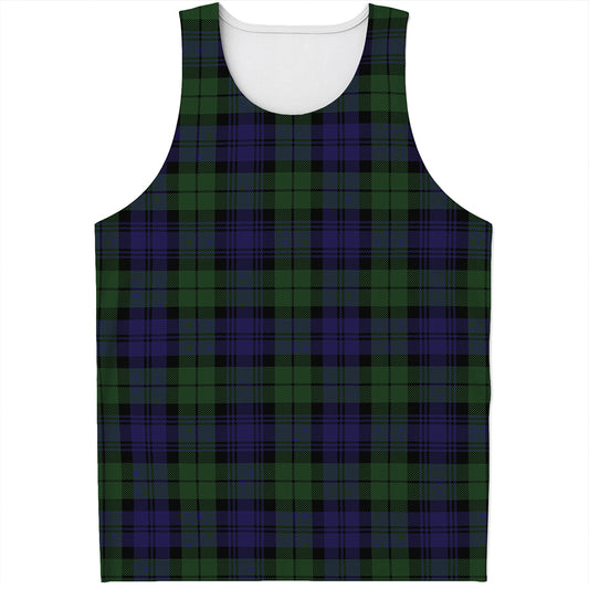 Black Watch Tartan Pattern Print Men's Tank Top