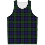 Black Watch Tartan Pattern Print Men's Tank Top