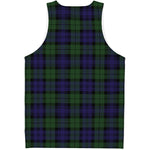 Black Watch Tartan Pattern Print Men's Tank Top