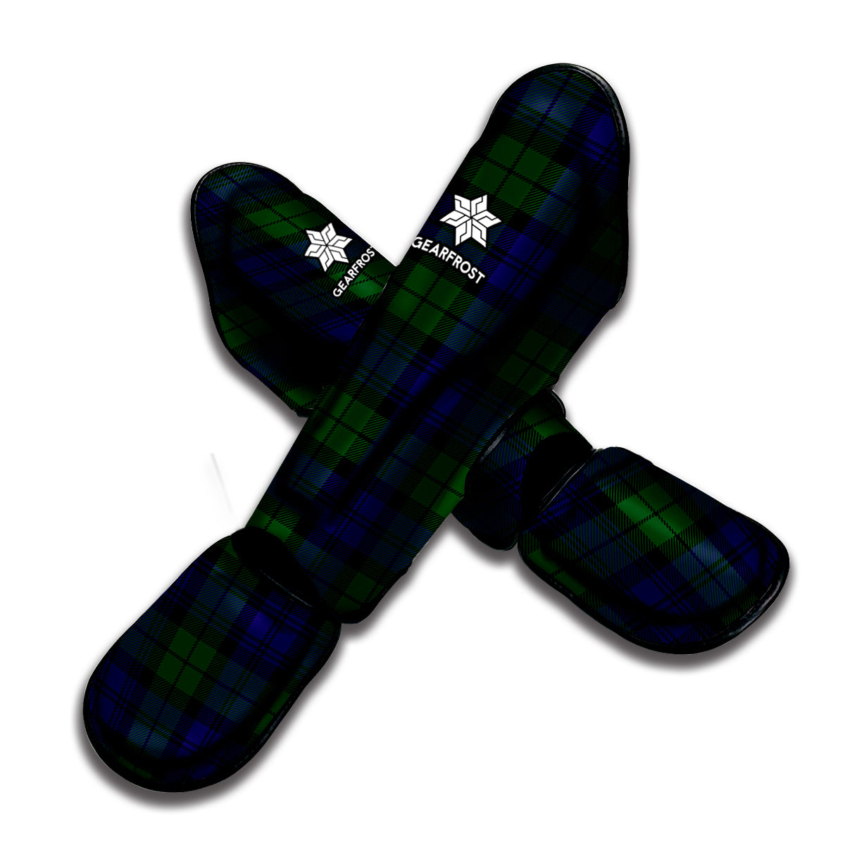 Black Watch Tartan Pattern Print Muay Thai Shin Guard