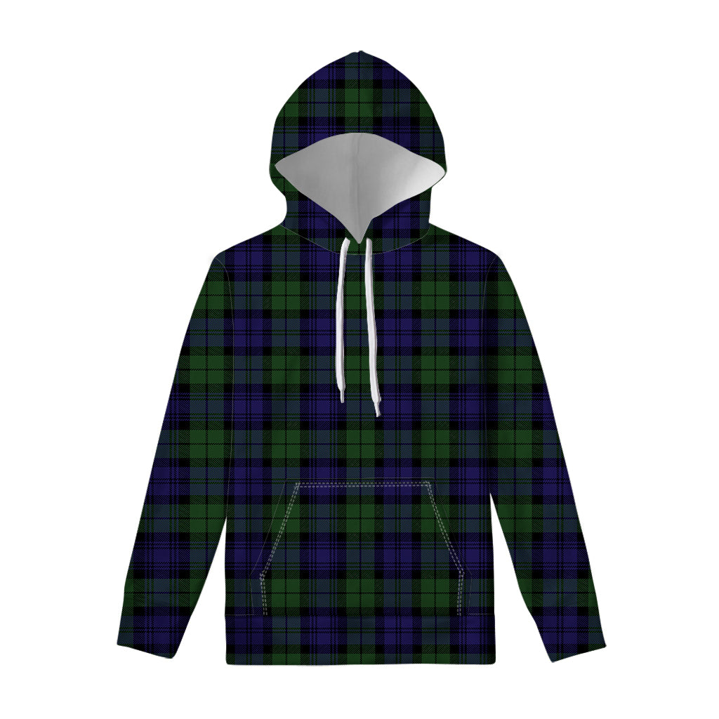 Black Watch Tartan Pattern Print Pullover Hoodie