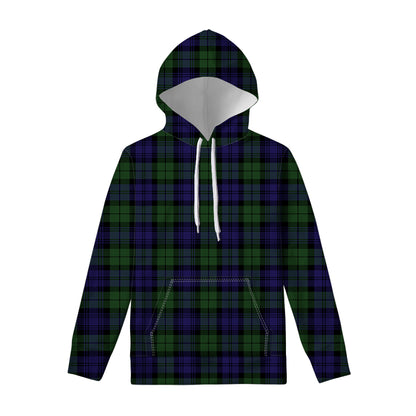 Black Watch Tartan Pattern Print Pullover Hoodie