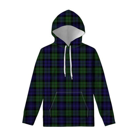 Black Watch Tartan Pattern Print Pullover Hoodie