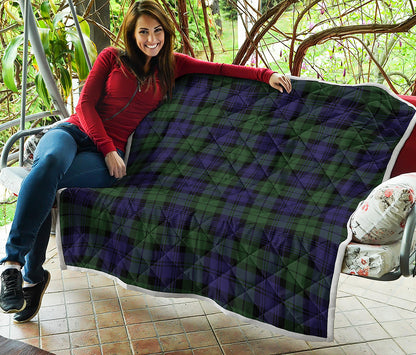 Black Watch Tartan Pattern Print Quilt