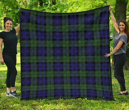 Black Watch Tartan Pattern Print Quilt