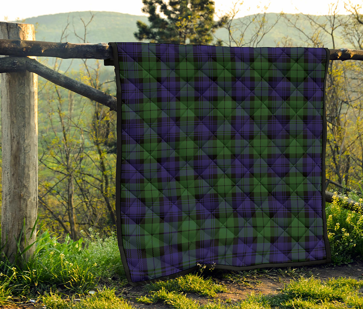 Black Watch Tartan Pattern Print Quilt