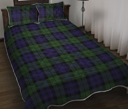 Black Watch Tartan Pattern Print Quilt Bed Set