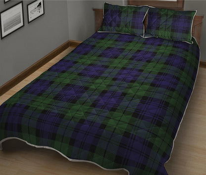 Black Watch Tartan Pattern Print Quilt Bed Set