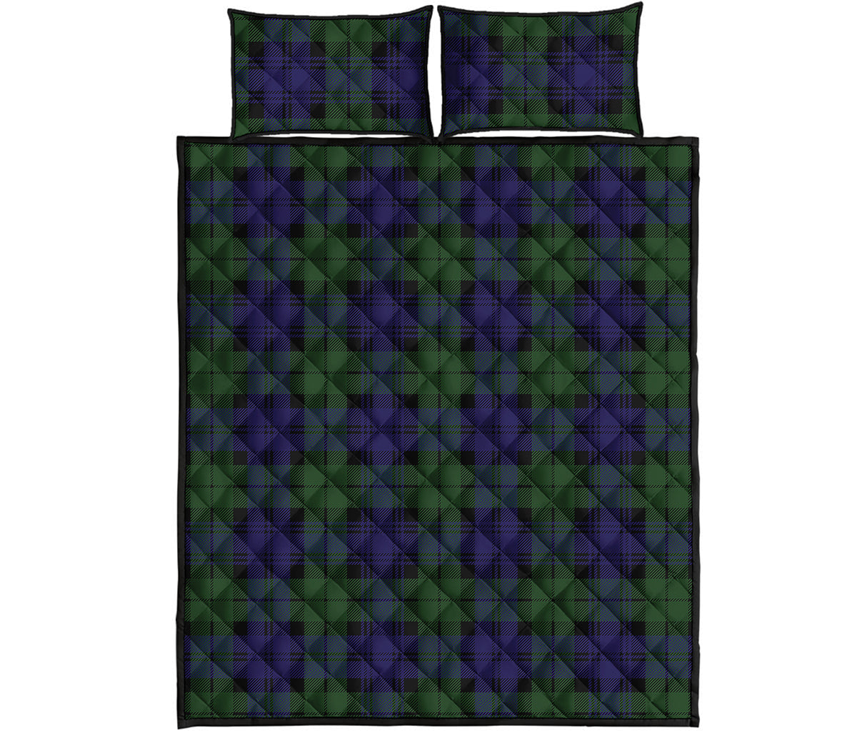 Black Watch Tartan Pattern Print Quilt Bed Set
