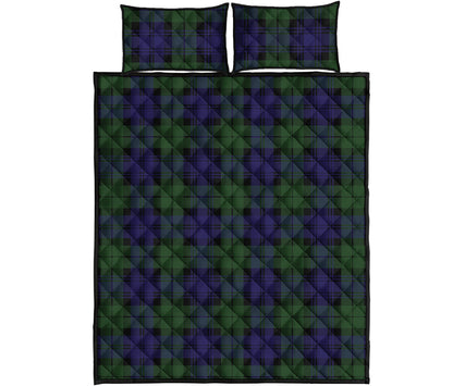Black Watch Tartan Pattern Print Quilt Bed Set