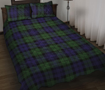 Black Watch Tartan Pattern Print Quilt Bed Set