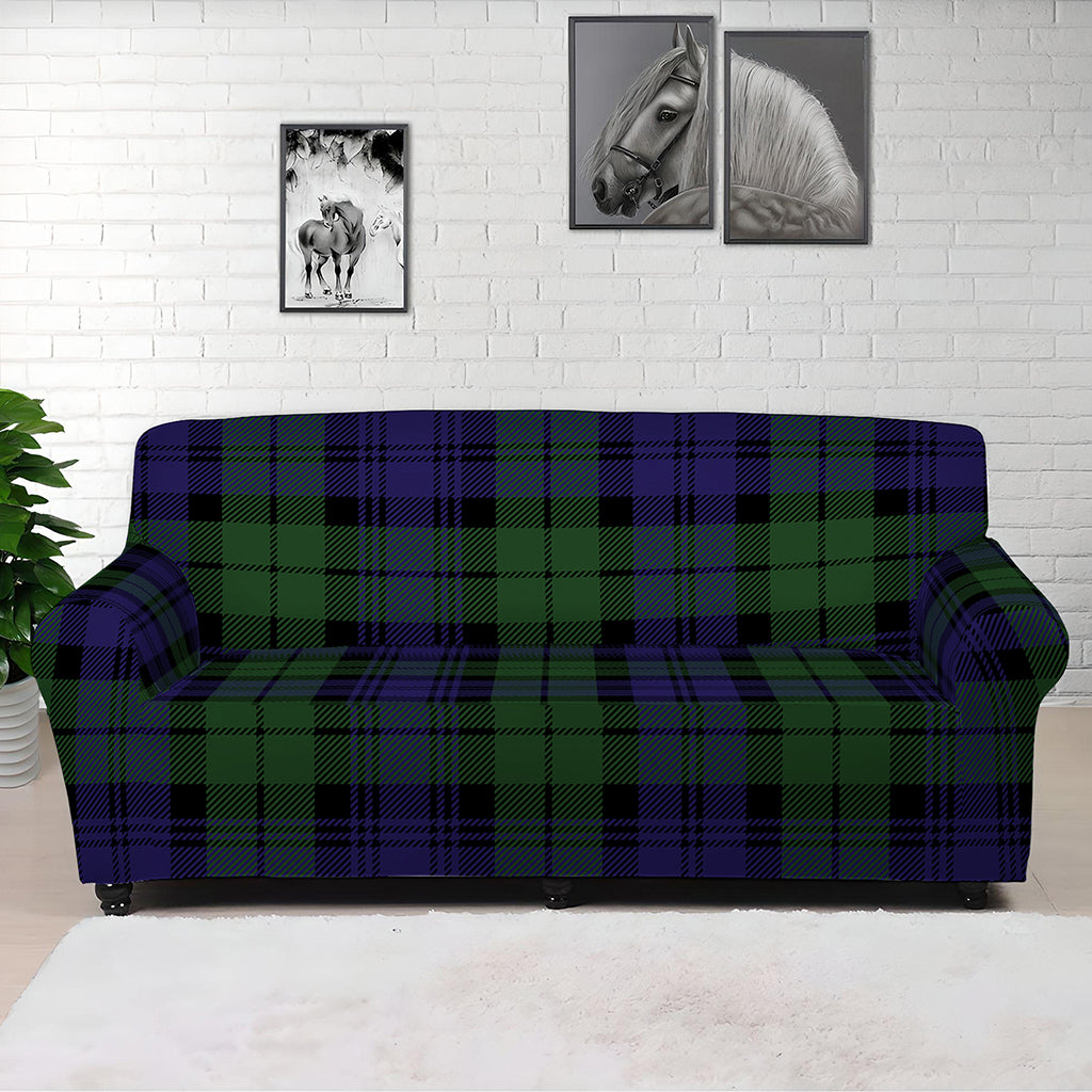 Black Watch Tartan Pattern Print Sofa Cover