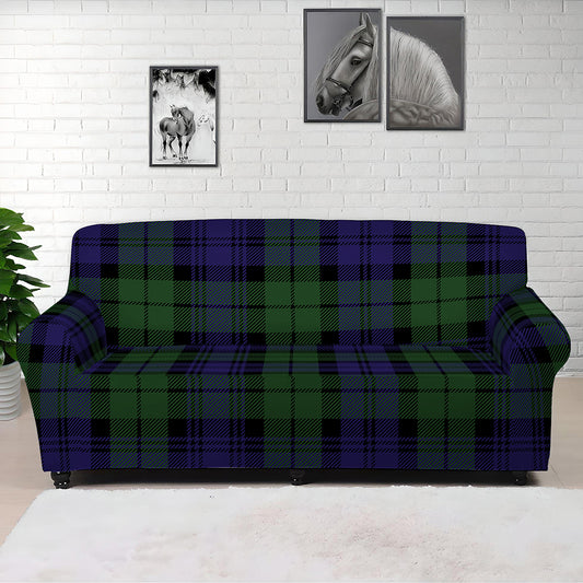 Black Watch Tartan Pattern Print Sofa Cover