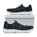 Black Watch Tartan Pattern Print White Running Shoes