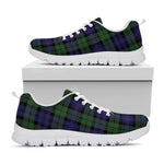 Black Watch Tartan Pattern Print White Sneakers