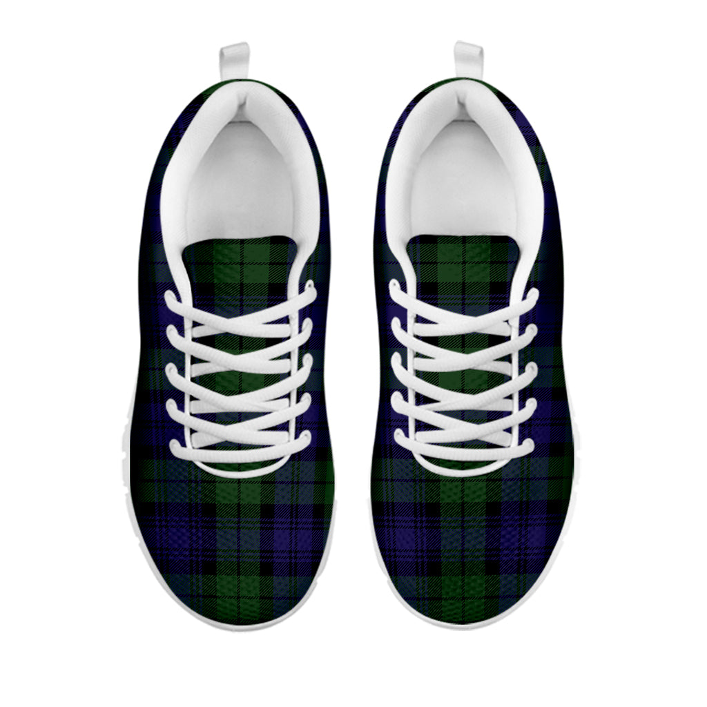 Black Watch Tartan Pattern Print White Sneakers