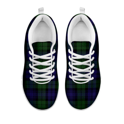 Black Watch Tartan Pattern Print White Sneakers