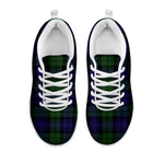 Black Watch Tartan Pattern Print White Sneakers