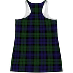 Black Watch Tartan Pattern Print Women's Racerback Tank Top