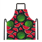 Black Watermelon Pieces Pattern Print Apron