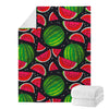 Black Watermelon Pieces Pattern Print Blanket