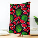 Black Watermelon Pieces Pattern Print Blanket