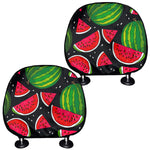 Black Watermelon Pieces Pattern Print Car Headrest Covers