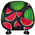 Black Watermelon Pieces Pattern Print Car Headrest Covers