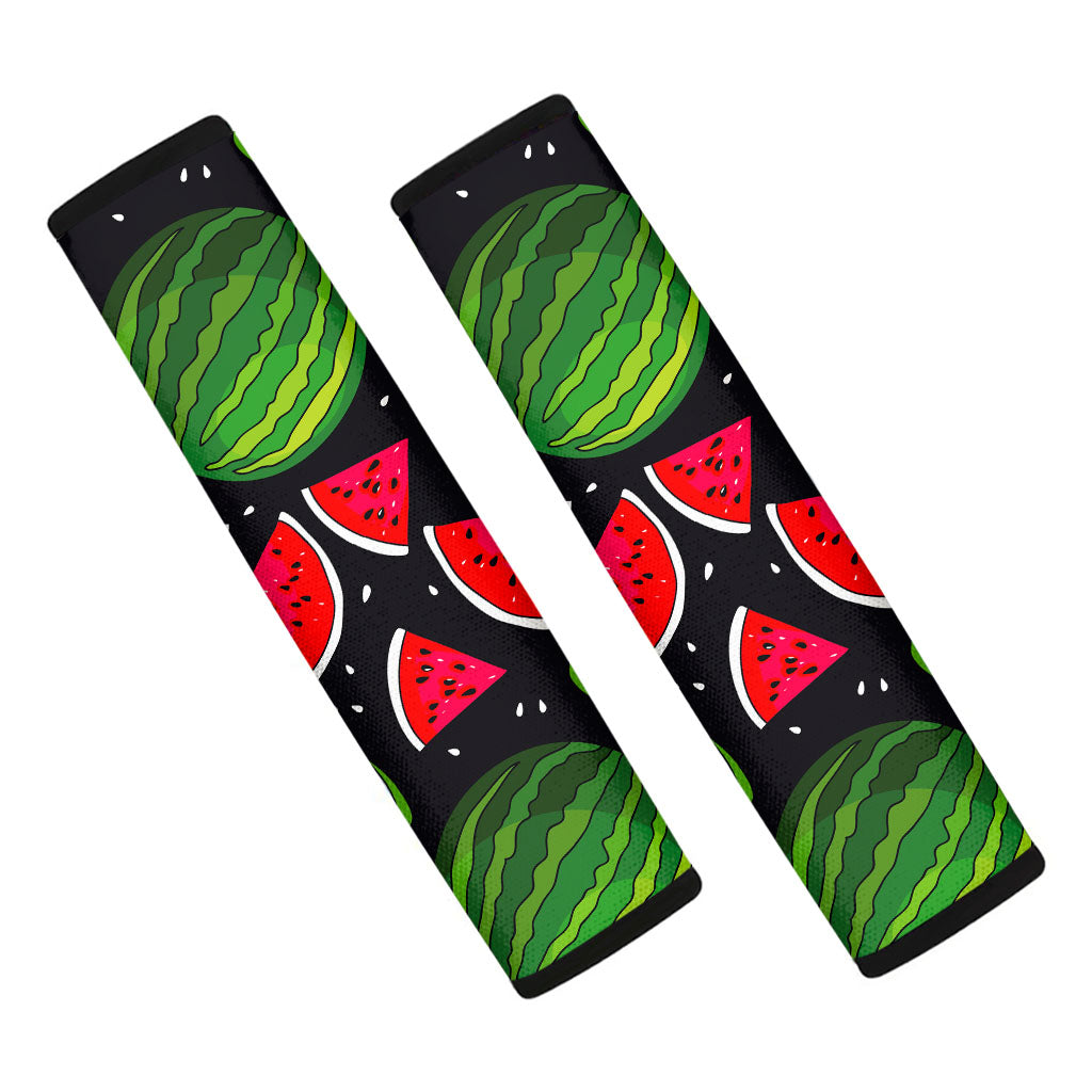 Black Watermelon Pieces Pattern Print Car Seat Belt Covers