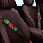 Black Watermelon Pieces Pattern Print Car Seat Belt Covers