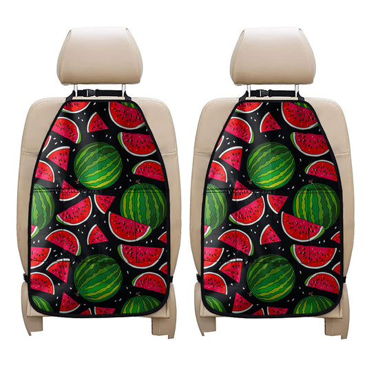 Black Watermelon Pieces Pattern Print Car Seat Organizers