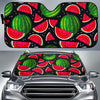 Black Watermelon Pieces Pattern Print Car Sun Shade GearFrost