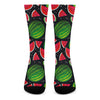 Black Watermelon Pieces Pattern Print Crew Socks