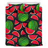 Black Watermelon Pieces Pattern Print Duvet Cover Bedding Set